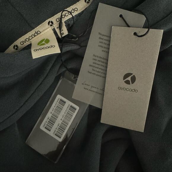 Avocado Lace Up Sleeve Hooded Sweatshirt in Blue - Picture 5 of 5